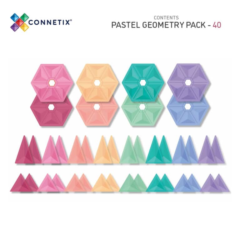 A Connetix Pastel Geometry Pack 40 összes darabjának áttekintése