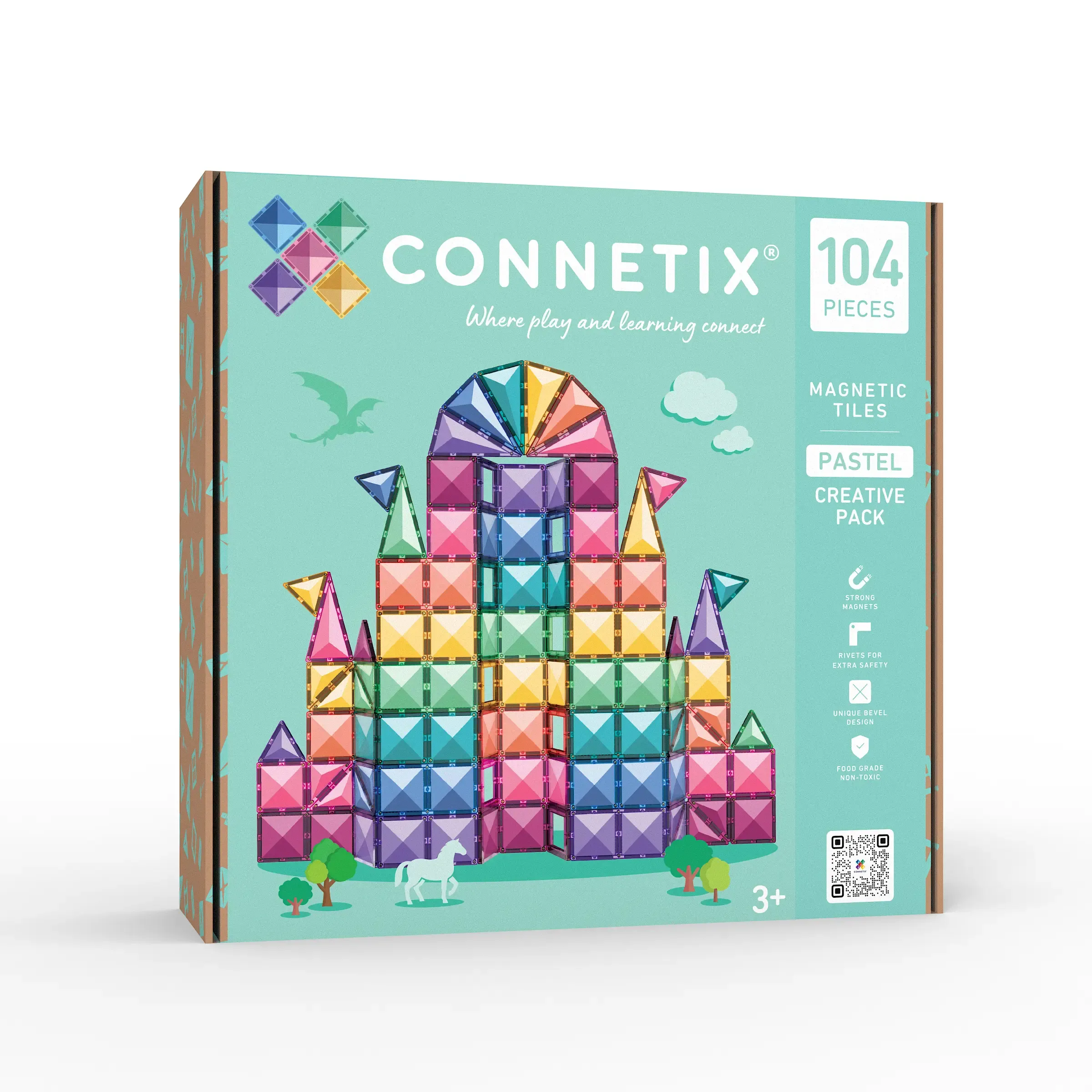 Cutia Connetix Pastel Creative Pack 104 piese