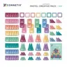 Prezentare a tuturor pieselor din setul Connetix Pastel Creative Pack 104