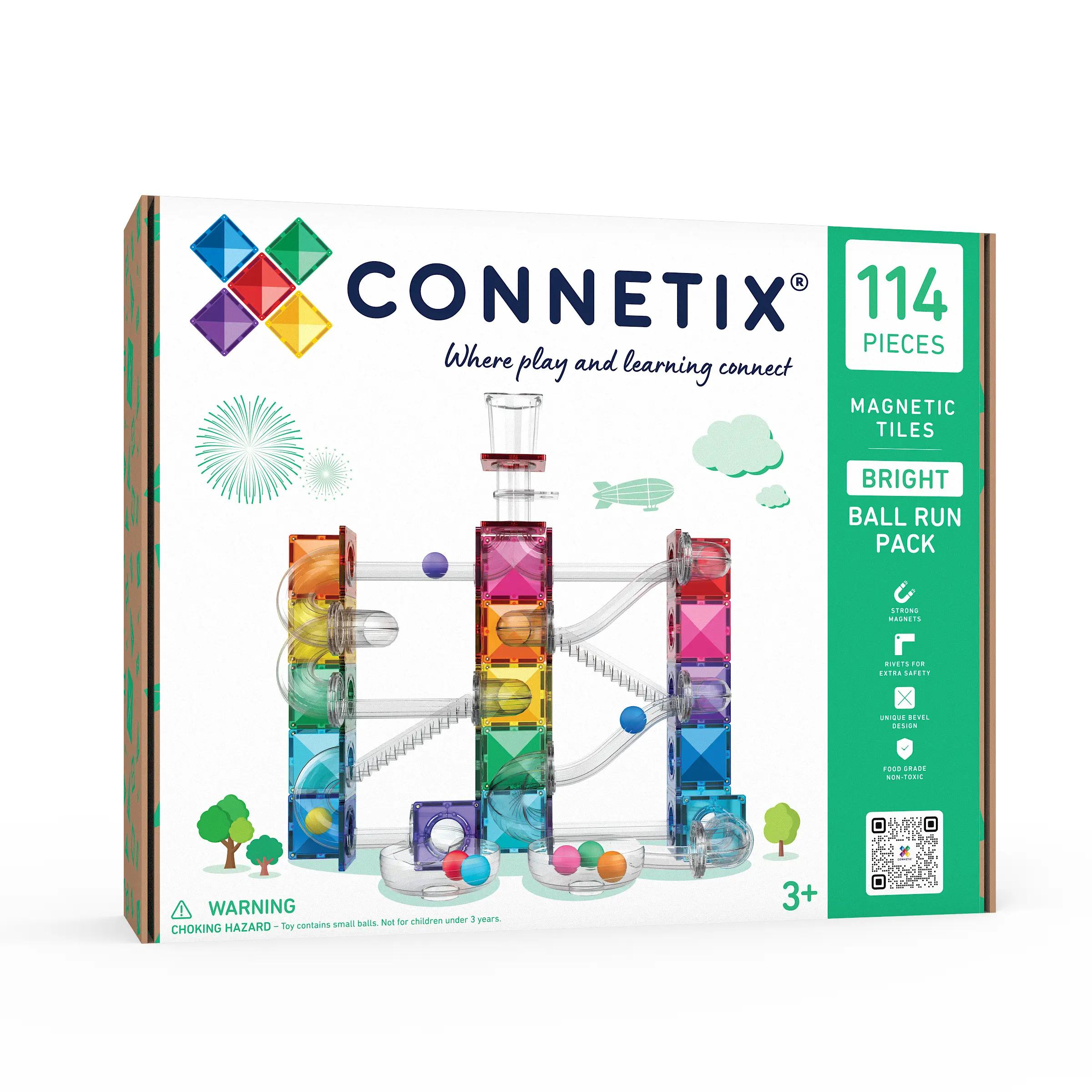 Škatla Connetix Ball Run Bright Pack 114 kosov