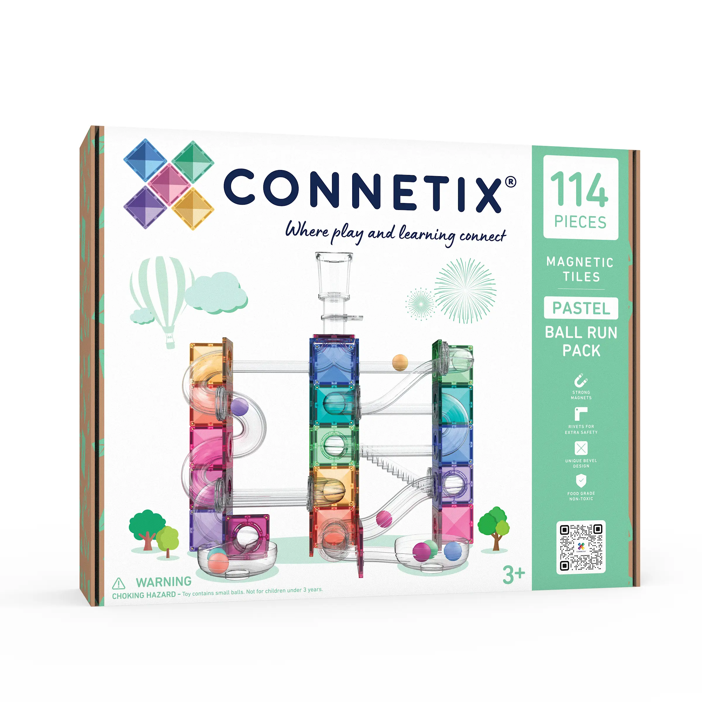 Cutia Connetix Ball Run Pastel Pack 114 piese