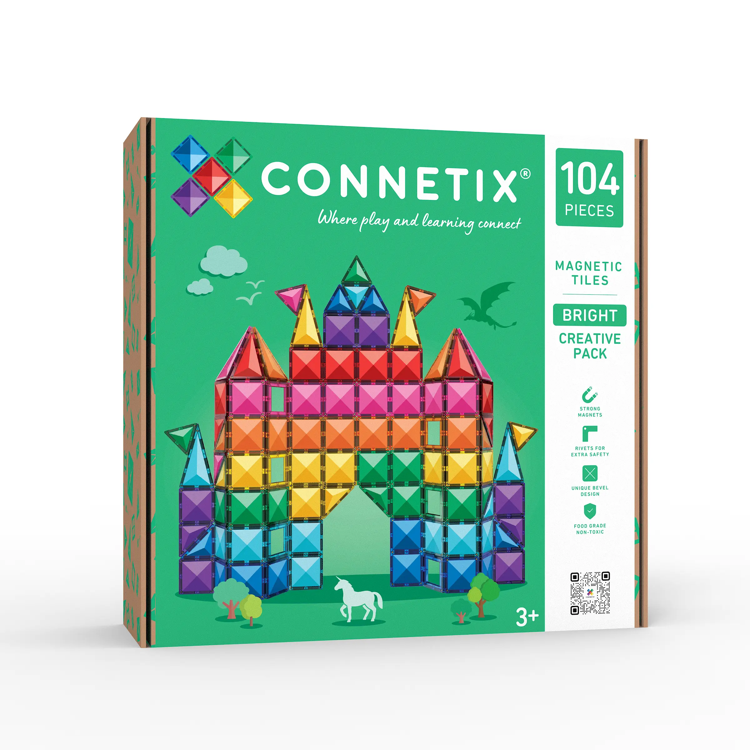 Cutia Connetix Bright Creative Pack 104 piese
